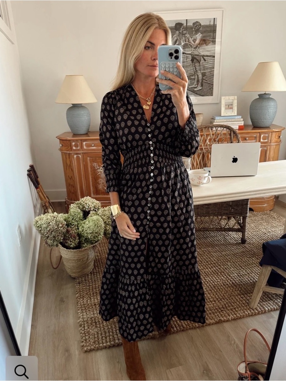 Marea FRANCESCA DRESS - BLACK MINI MEADOW XS